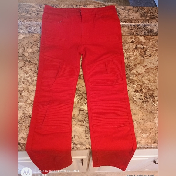 None Other - Vibrant Red Pants Boys Size 18 Me With No Tags
